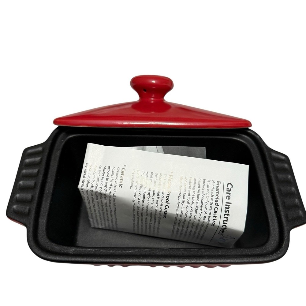 Crock-Pot Red Mini Casserole Dish w Lid 8" Loaf Baker Oven Safe - Picture 6 of 8